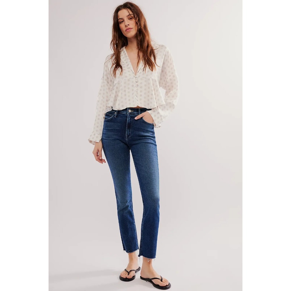 Mother Denim Mid Rise Dazzler Ankle Fray Straight C'est La Vie NWT Size 27 $268